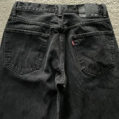 Levis 550 Relaxed Fit 100% Cotton Black Jeans Mens 33x30 - Thumbnail 5