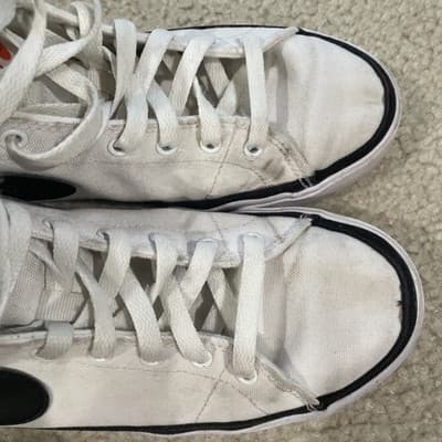 Nike Court Legacy Canvas Mid White Black Mens Size 9 Preowned - Thumbnail 8