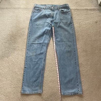 Levis 505 Regular Fit Straight Leg Made in USA Red Label 40x32 Light Blue Jeans - Thumbnail 7