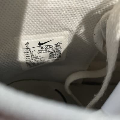 Nike Court Legacy Canvas Mid White Black Mens Size 9 Preowned - Thumbnail 7