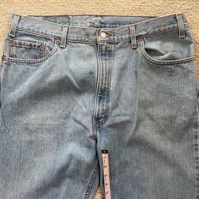 Levis 505 Regular Fit Straight Leg Made in USA Red Label 40x32 Light Blue Jeans - Thumbnail 8