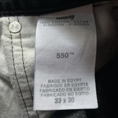 Levis 550 Relaxed Fit 100% Cotton Black Jeans Mens 33x30 - Thumbnail 7