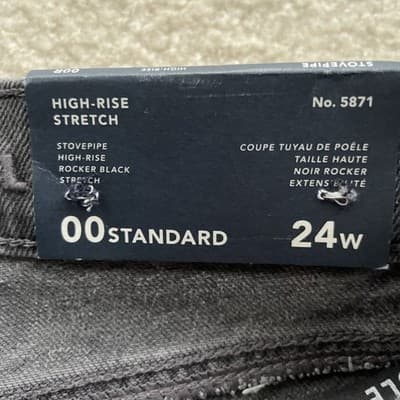 American Eagle Stovepipe High Rise Gray Black Patterned Jeans Womens 00/24 NWT - Thumbnail 10
