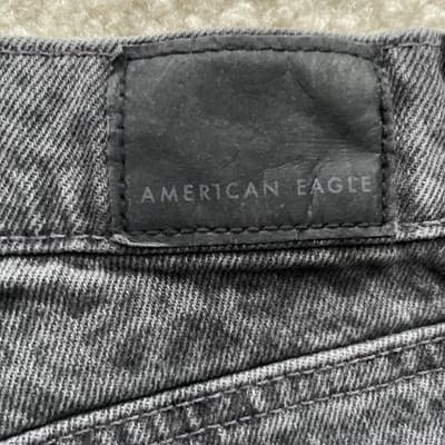 American Eagle Stovepipe High Rise Gray Black Patterned Jeans Womens 00/24 NWT - Thumbnail 4