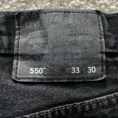 Levis 550 Relaxed Fit 100% Cotton Black Jeans Mens 33x30 - Thumbnail 6