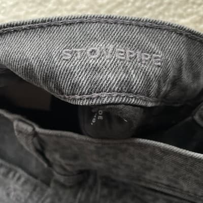 American Eagle Stovepipe High Rise Gray Black Patterned Jeans Womens 00/24 NWT - Thumbnail 9