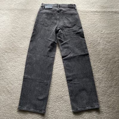 American Eagle Stovepipe High Rise Gray Black Patterned Jeans Womens 00/24 NWT - Thumbnail 2