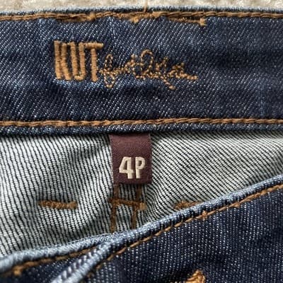 Kut From The Kloth Catherine Boyfriend Petite Distressed Womens 4P Blue Jeans - Thumbnail 3