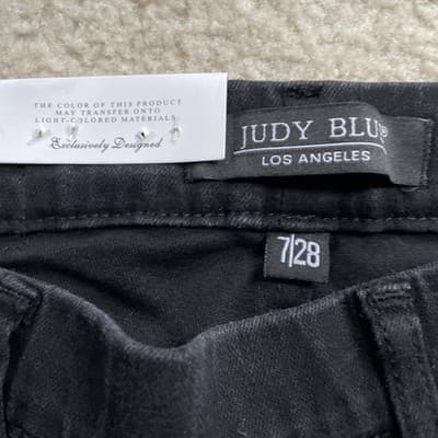 Judy Blue High Waist Pull On Skinny Black Jeans Womens Size 7/28 NWT - Thumbnail 4