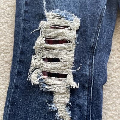 Judy Blue Boyfriend Fit Distressed Blue Jeans Women Size 5/27 Preowned Excellent - Thumbnail 3