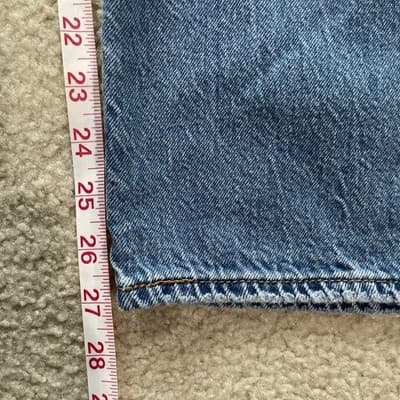 Levis Ribcage Straight Ankle Distressed Blue Jeans Womens 26 Preowned Excellent - Thumbnail 6