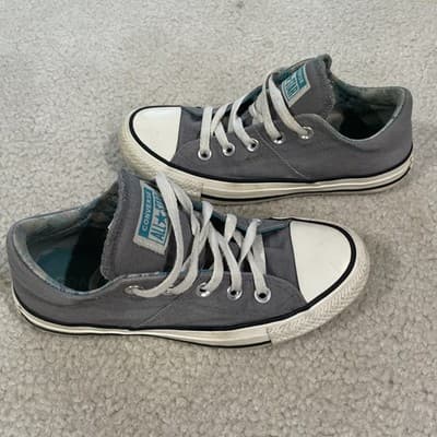 Converse All Star Low Canvas Gray Womens Size 6 Preowned - Thumbnail 3