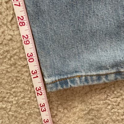 Levis 505 Regular Fit Straight Leg Made in USA Red Label 40x32 Light Blue Jeans - Thumbnail 6