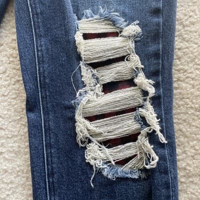 Judy Blue Boyfriend Fit Distressed Blue Jeans Women Size 5/27 Preowned Excellent - Thumbnail 4