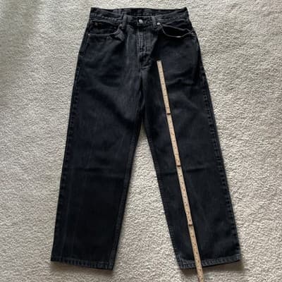 Levis 550 Relaxed Fit 100% Cotton Black Jeans Mens 33x30 - Thumbnail 2