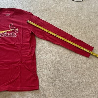 St. Louis Cardinals XL Long Sleeve Tee MLB Excellent Cotton Red Birds On Bat - Thumbnail 8