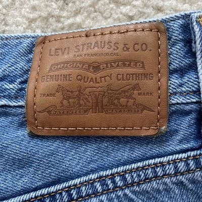Levis Ribcage Straight Ankle Distressed Blue Jeans Womens 26 Preowned Excellent - Thumbnail 9