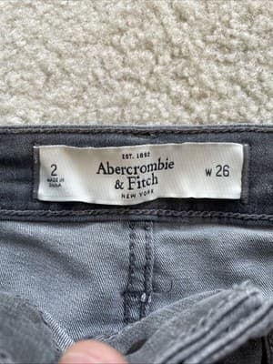 Abercrombie & Fitch Pant Jeggings Womens Size 2 W26 Grey Stretch Brand New WTags - Thumbnail 3