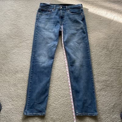 Levis 502 All Seasons Tech Blue Jeans Mens 32x32 Mild Distressed - Thumbnail 6