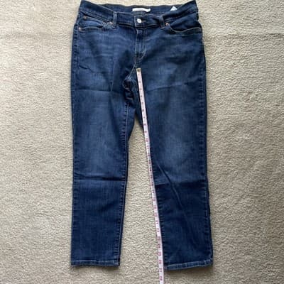 Levis Boyfriend Blue Jeans Tapered Leg Womens Size 31 Preowned - Thumbnail 5