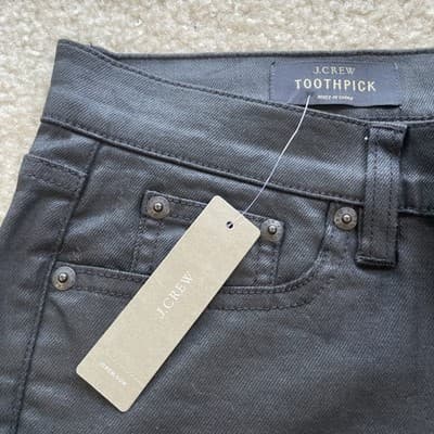 J.Crew Toothpick Blue Dark Wash Low-Rise Skinny Ankle Denim Jeans Women's 27 NWT - Thumbnail 5