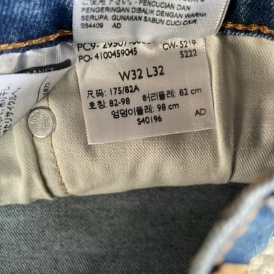 Levis 502 All Seasons Tech Blue Jeans Mens 32x32 Mild Distressed - Thumbnail 5