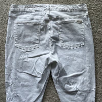 Jen7 By 7 For Al Mankind Cropped Skinny Frayed Hem White Jeans Womens 12 - Thumbnail 8
