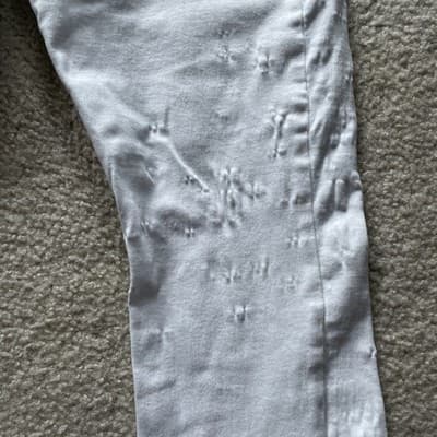 Jen7 By 7 For Al Mankind Cropped Skinny Frayed Hem White Jeans Womens 12 - Thumbnail 7