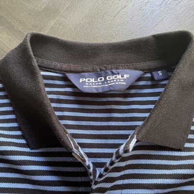 Ralph Lauren Polo Golf Mens Small Polo Striped Pima Cotton Blue/Navy - Thumbnail 3