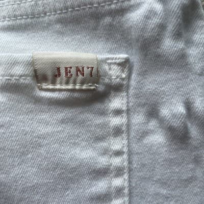 Jen7 By 7 For Al Mankind Cropped Skinny Frayed Hem White Jeans Womens 12 - Thumbnail 11