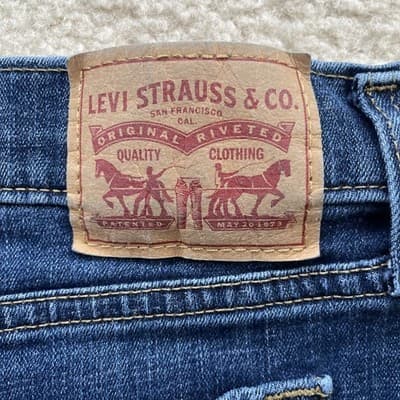 Levis Boyfriend Blue Jeans Tapered Leg Womens Size 31 Preowned - Thumbnail 8