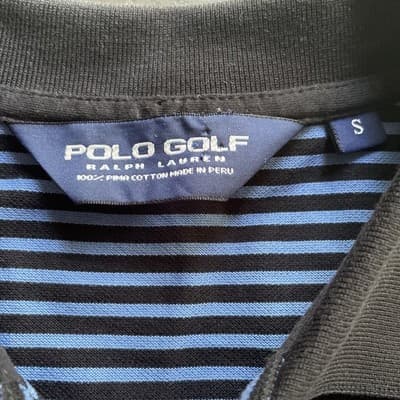 Ralph Lauren Polo Golf Mens Small Polo Striped Pima Cotton Blue/Navy - Thumbnail 2