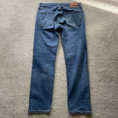 Levis 502 All Seasons Tech Blue Jeans Mens 32x32 Mild Distressed - Thumbnail 8