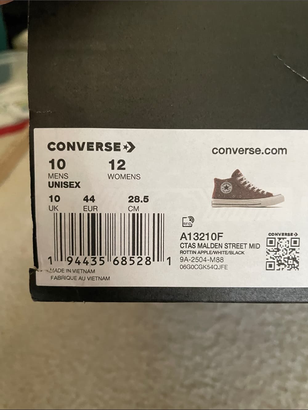 NWB Converse Malden Street Mid “Rottin Apple” Canvas Sneaker Men 10 Women 12 - Thumbnail 9
