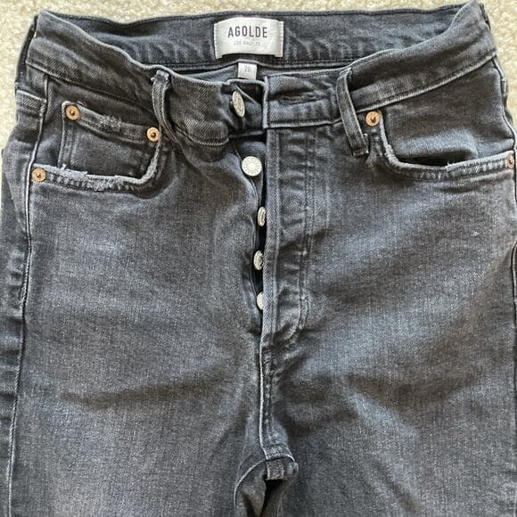 Agolde Womens Jeans Size 26 Black Distressed Preowned Excellent - Thumbnail 12