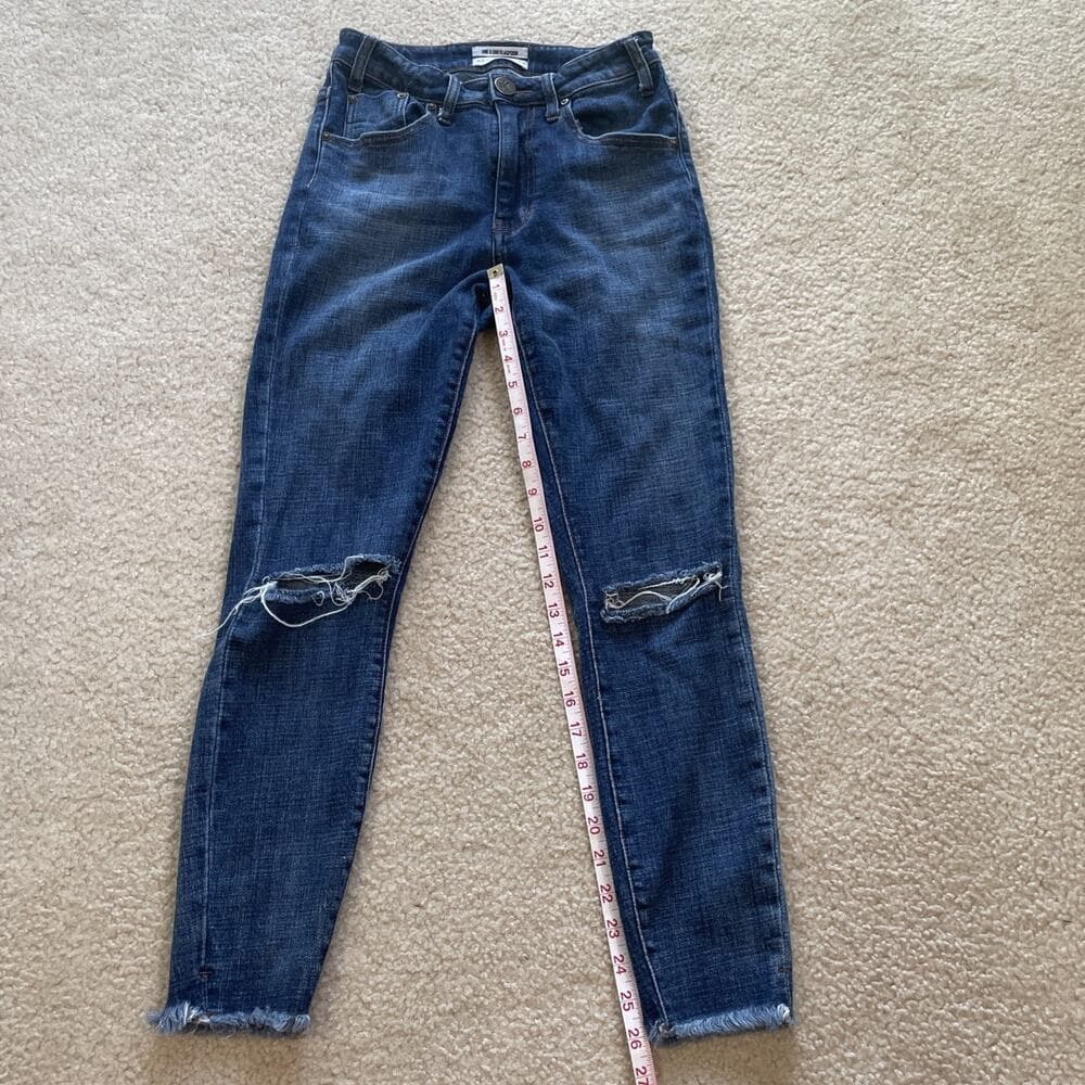 One X One Teaspoon Jeans Womens Size 26 Blue Distressed High Waist Freebird II - Thumbnail 6