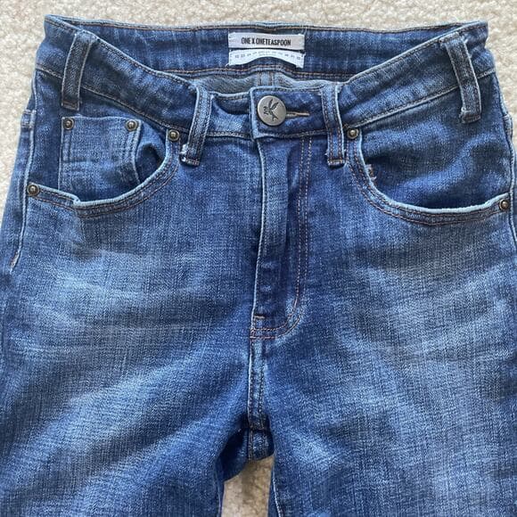One X One Teaspoon Jeans Womens Size 26 Blue Distressed High Waist Freebird II - Thumbnail 12