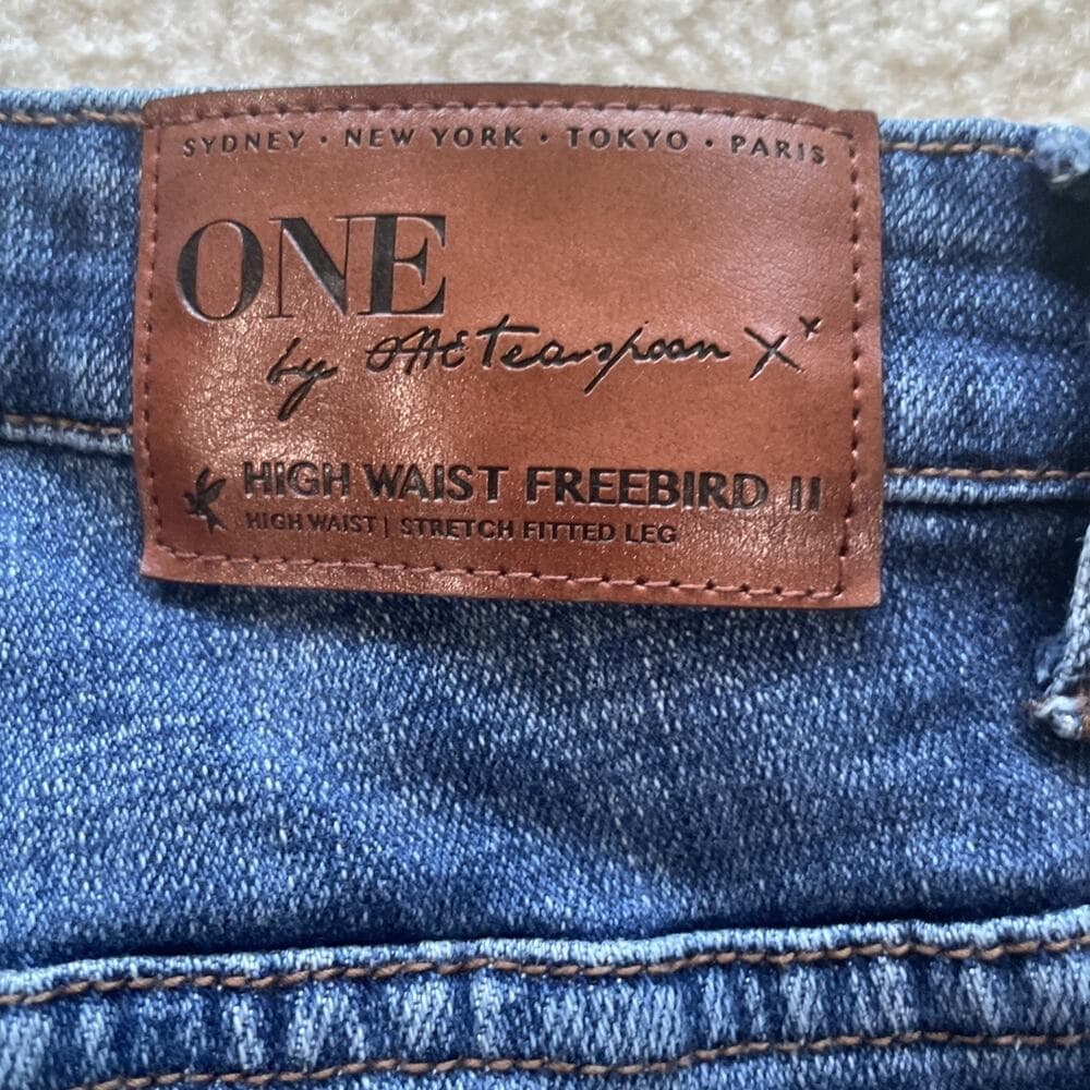 One X One Teaspoon Jeans Womens Size 26 Blue Distressed High Waist Freebird II - Thumbnail 10