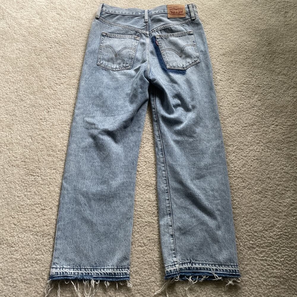Levis Ribcage Straight Ankle Distressed Rough Hem Womens Size 29 - Thumbnail 8