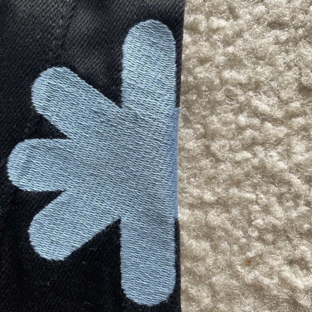 Lost Shadows (LOSTSHDWS) Black Flare Jeans w Blue Flower Embroidery Size 30 NWT - Thumbnail 6