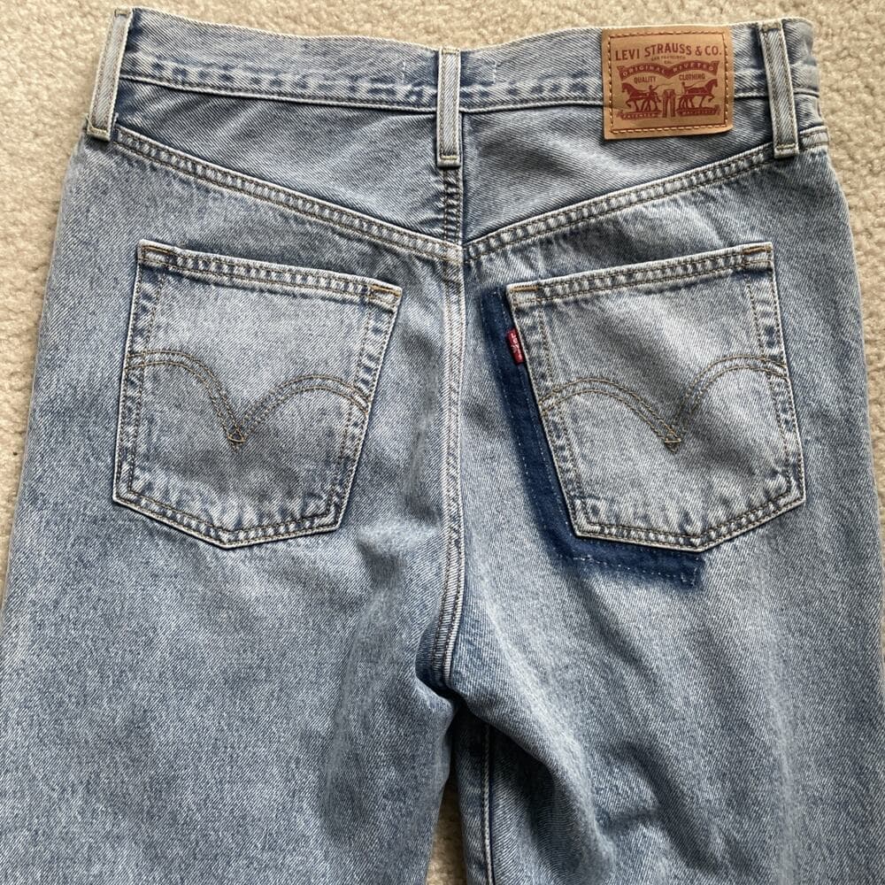 Levis Ribcage Straight Ankle Distressed Rough Hem Womens Size 29 - Thumbnail 9