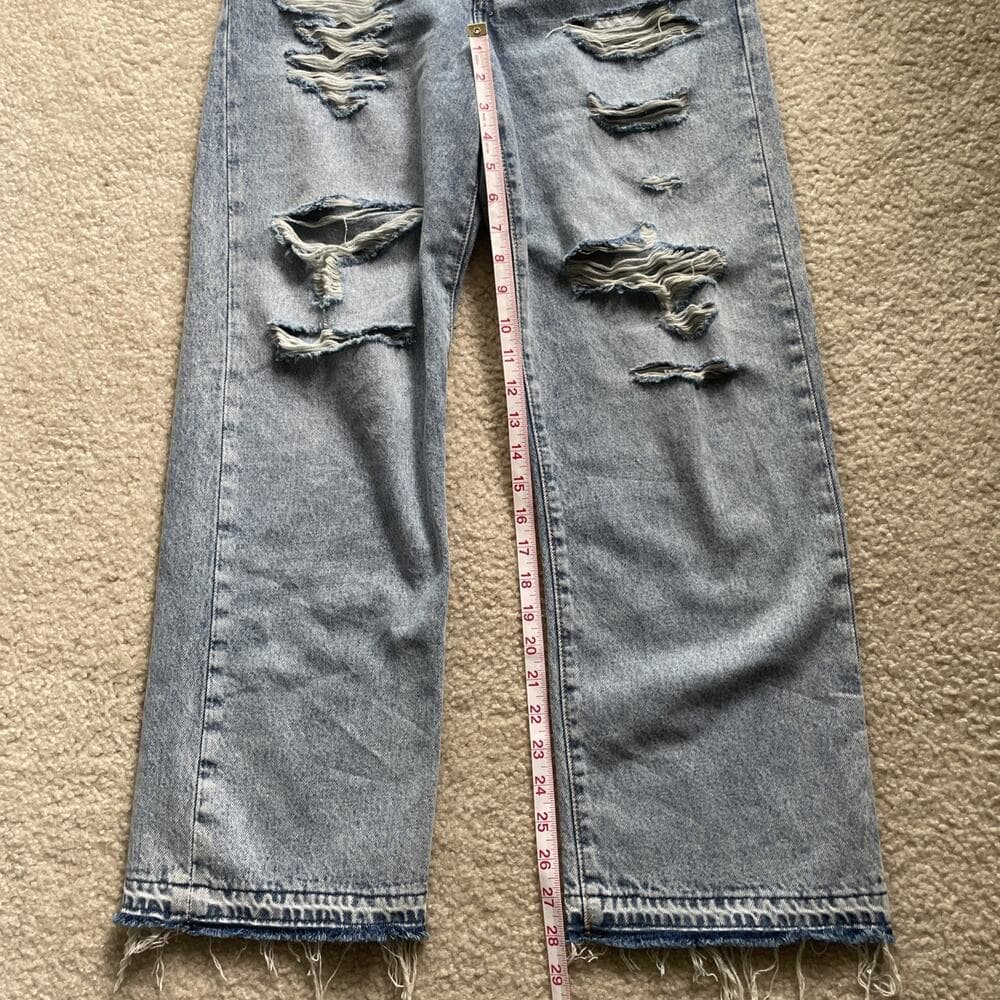 Levis Ribcage Straight Ankle Distressed Rough Hem Womens Size 29 - Thumbnail 6