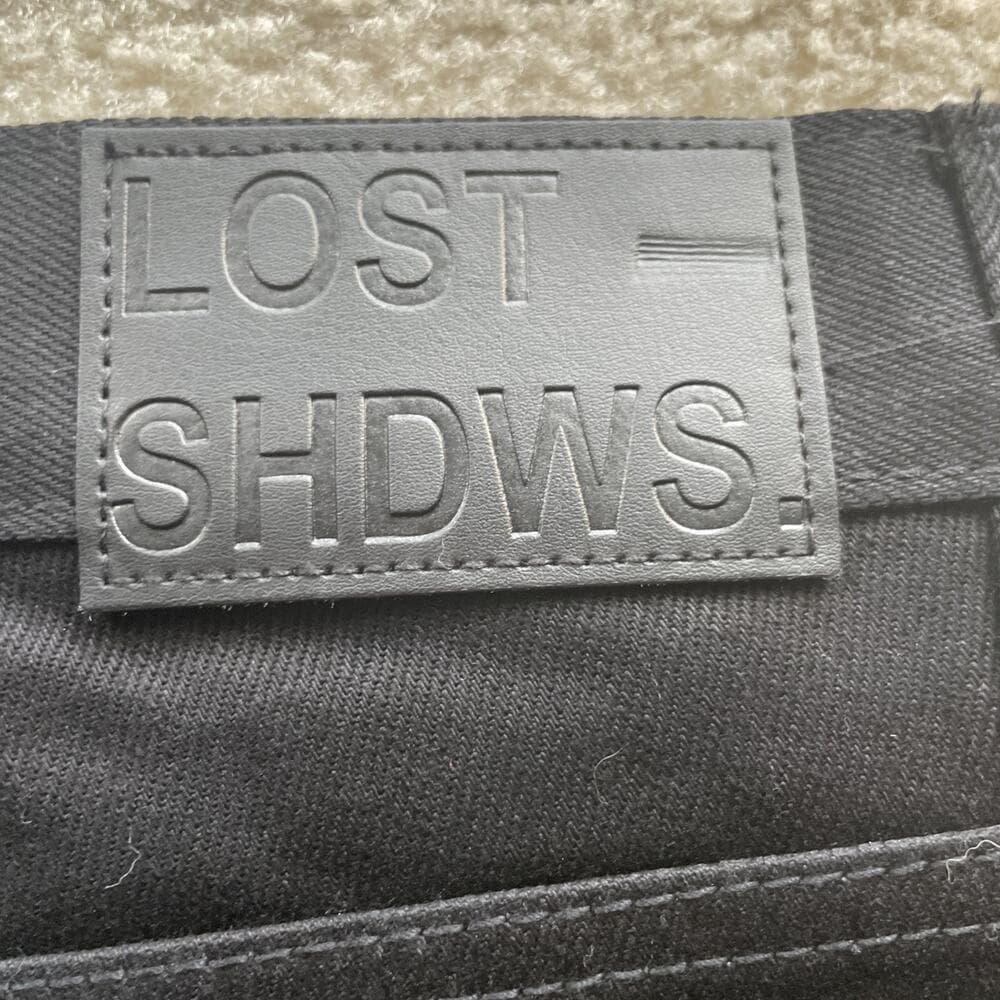 Lost Shadows (LOSTSHDWS) Black Flare Jeans w Blue Flower Embroidery Size 30 NWT - Thumbnail 10