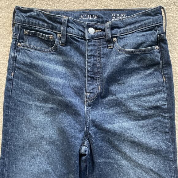 J.Crew '96 Denim Trouser Wide Leg High-Rise Blue Jeans Womens Size 27 Preowned - Thumbnail 11