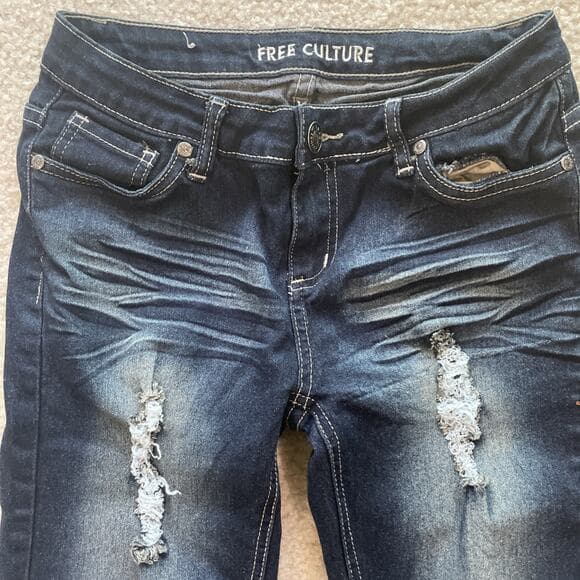 Free Culture Womens Jeans Size 7 Skinny Distressed Preowned Excellent - Thumbnail 13