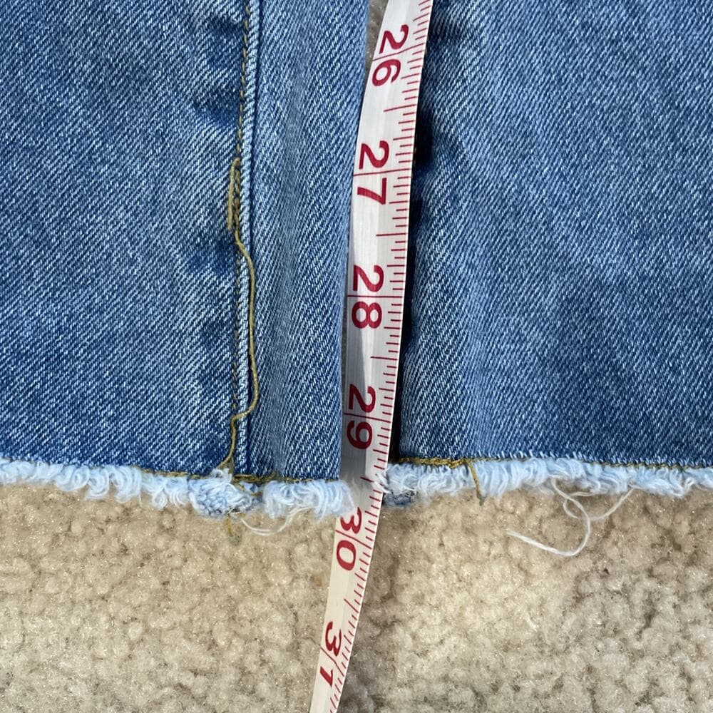 Princess Polly Blue Jeans Womens Size 4 Rough Hem Flare Leg Preowned - Thumbnail 4