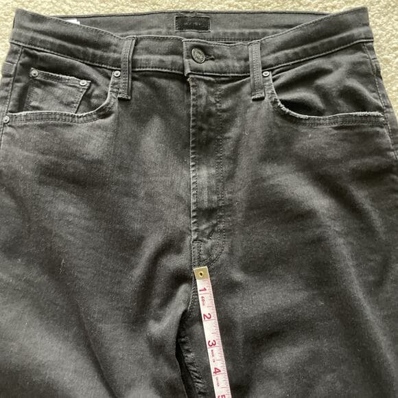 MOTHER Jeans High Waisted Rider Ankle Women's 31 Black "Not Guilty" Straight Leg - Thumbnail 14