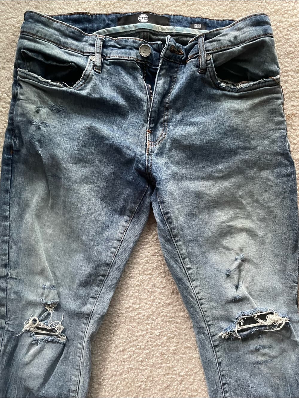 Jordan Craig Blue Slim Distressed Men’s Jeans Size 34x32 (closer to 30” inseam) - Thumbnail 13