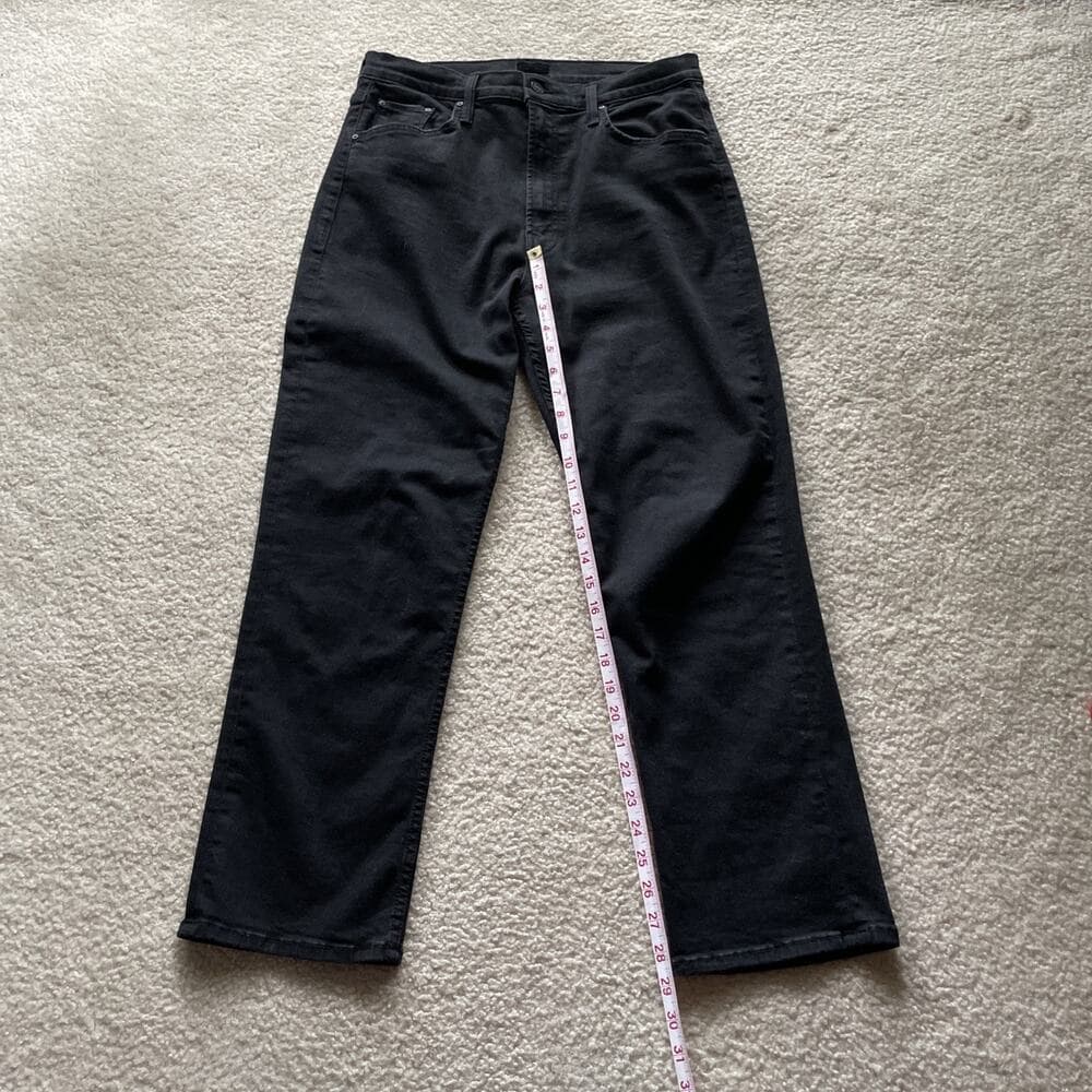 MOTHER Jeans High Waisted Rider Ankle Women's 31 Black "Not Guilty" Straight Leg - Thumbnail 2