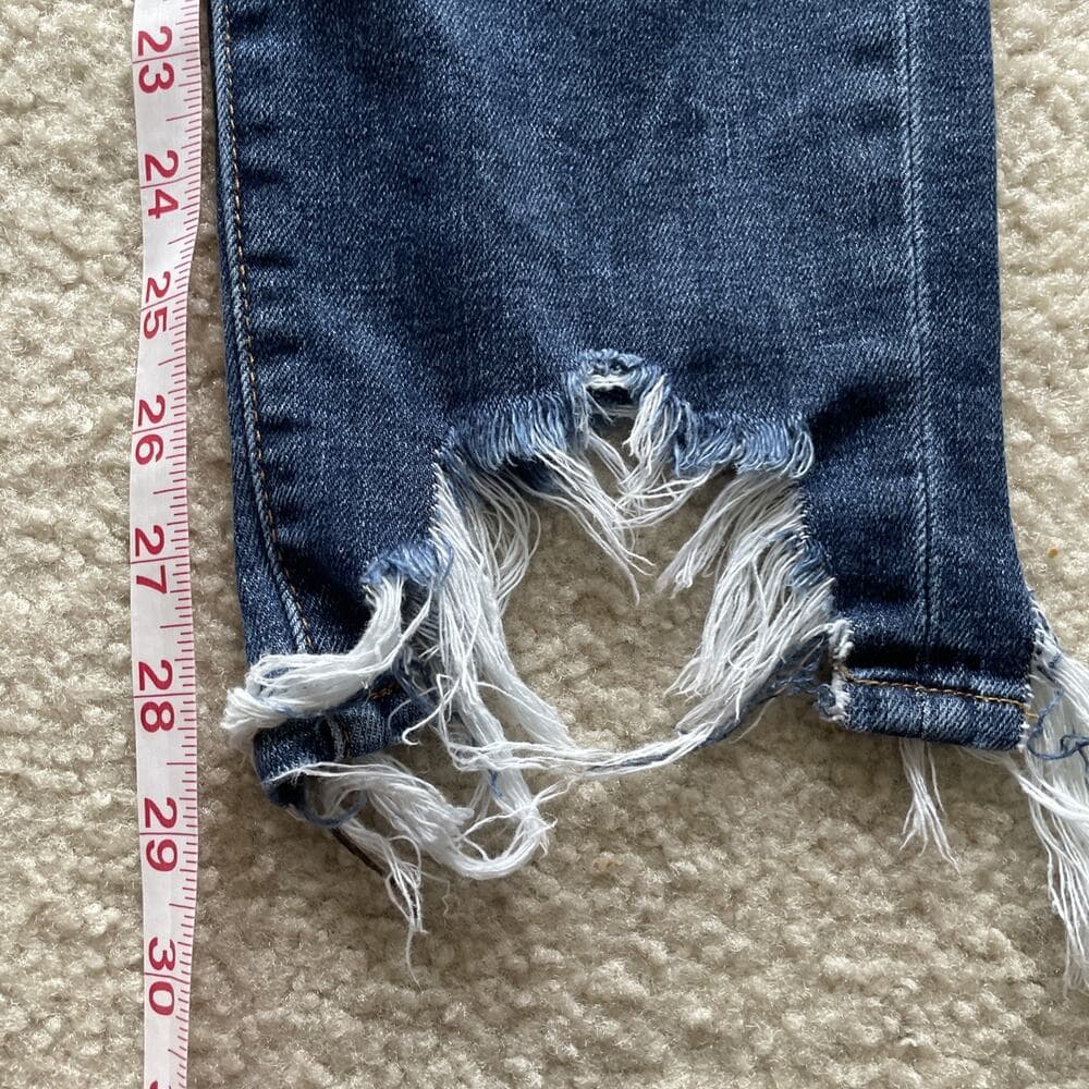 L’Agence High Line High Rise Skinny Distressed Raw Hem Blue Jeans Women Size 28 - Thumbnail 3